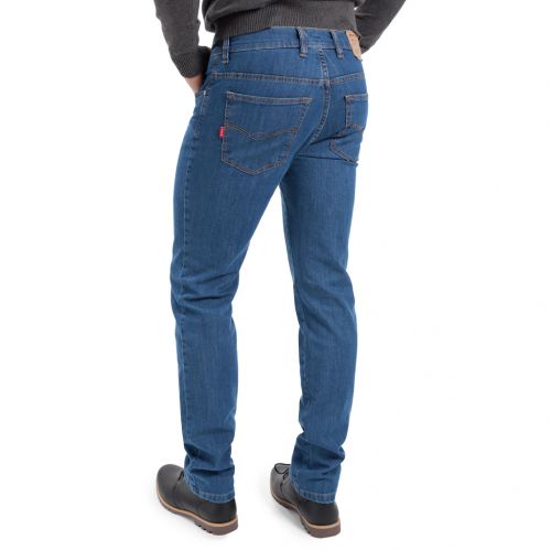 Tejido denim color azul - Pantalón TCH Jeans 5 bolsillos en tejido denim vaquero azul con lycra e hilos en contraste.