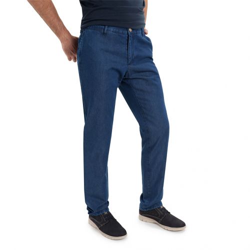 denim azul - Pantalón TCH Sport tipo chino sin pinzas en tejido vaquero de Tencel y Algodón. REGULAR fit