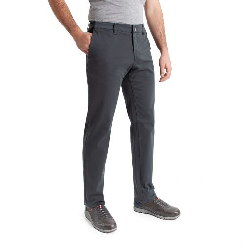 Color gris marengo - Pantalón TCH Sport tipo chino con goma lateral en cintura de colores en Algodón con lycra elástico REGULAR