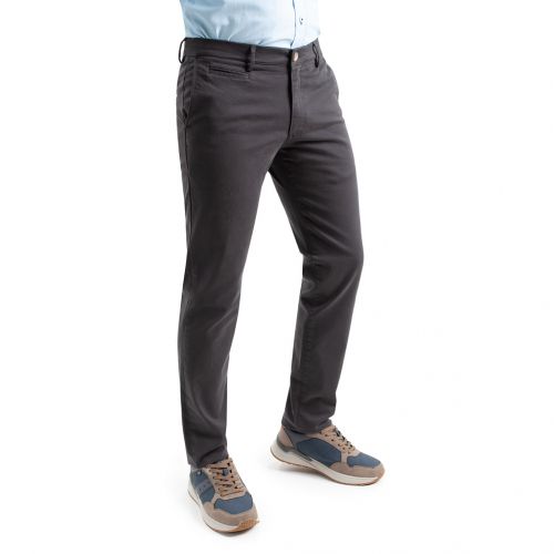 Color gris medio oscuro - Pantalón TCH Sport tipo chino en colores en Algodón con lycra elástico. Slim fit